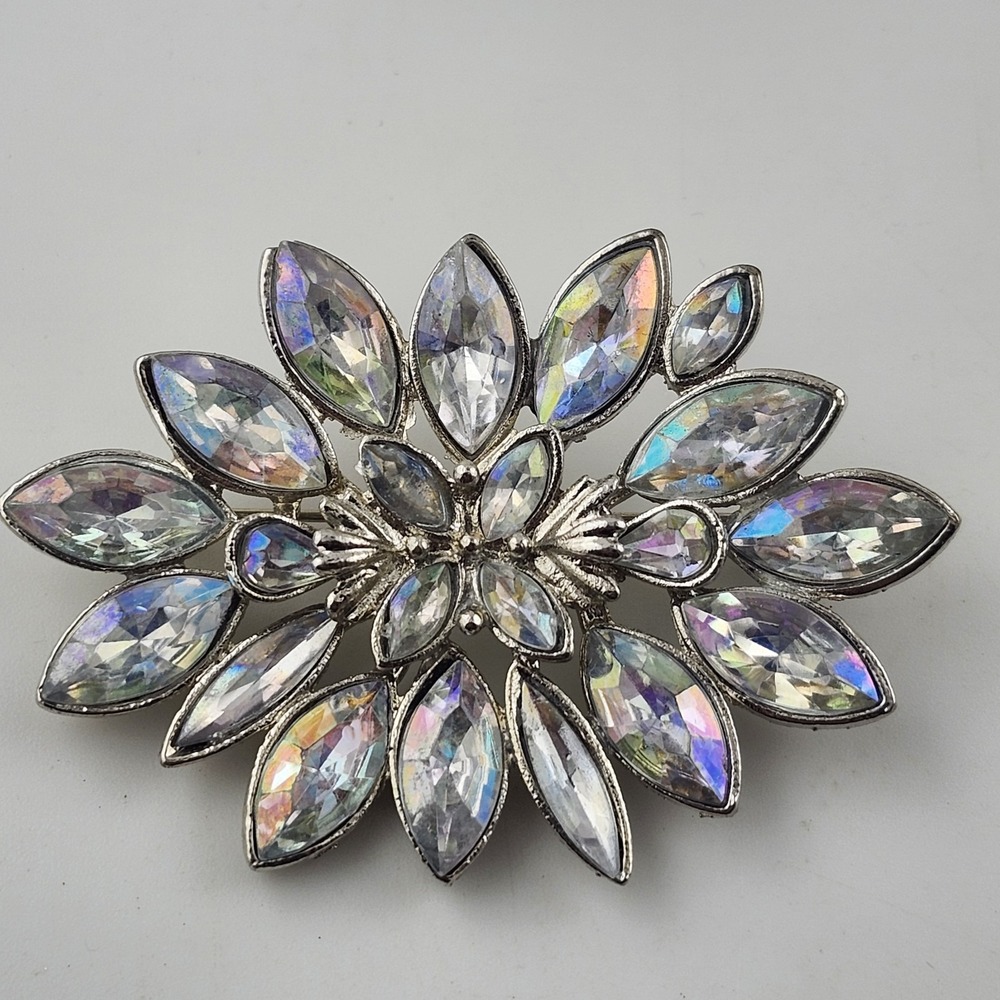 Aurora Borialis Crystal Rhinestone Brooch